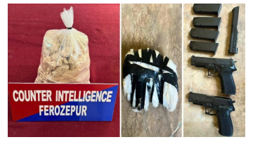 Cross-border-Narco-Network-Busted-In-Ferozepur-Three-Held-With-5kg-Heroin-Two-Pistols