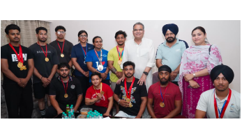 Mp-Arora-Felicitates-Powerlifters-For-Winning-15-Golds-At-State-Championship