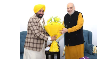 Punjab-Chief-Minister-Bhagwant-Singh-Mann-Calling-On-Union-Home-Minister-Amit-Shah-In-New-Delhi
