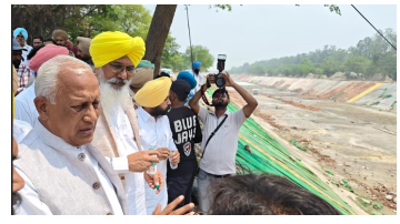 Cabinet-Minister-Barinder-Kumar-Goyal-Reviews-Relining-Work-Of-Rajasthan-Feeder-Canal