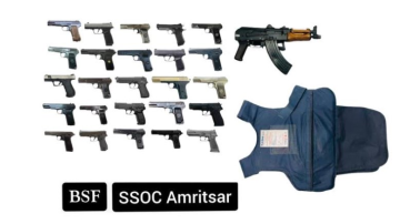 Sophisticated-Weapons-Recovered-From-Near-Indo-pak-Border-In-Amritsar